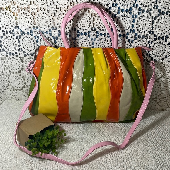 Retro super soft vegan patent leather hobo crossbody purse - Picture 1 of 9
